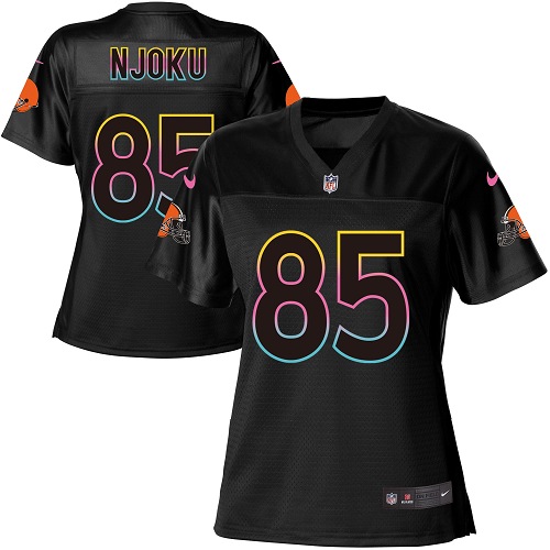 Nike Browns #85 David Njoku Black Women's NFL Fashion Game Jersey